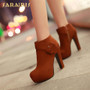 SARAIRIS 2018 Big Buckle Woman Ankle Boots Fashion Trendy Spike High Heels Zip Up women's Shoes Platform Party Woman Booties
