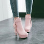 Women Platform Boots Fashion Fringe Ankle Boots Square High Heels Zipper Autumn Winter Ladies Shoes Plus Size 43 2018 New