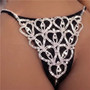 Fashion luxury new woman sexy caring body chain panties charming rhinestone bikini thong nightclub accessories