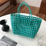 casual hollow out baskets bag designer pvc women handbags large capacity totes ladies summer beach purses travel rattan sac 2020