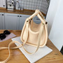 Youth Ladies Simple Versatile Bag Women Bucket Handbag Tote PU Lady Solid Color Lady Travel Fashion Shoulder Bags
