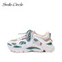 Smile Circle Fashion Chunky sneakers Women shoes Flat Platform Sneaker Lace-up casual Shoes Thick bottom 6cm Ladies Sneaker