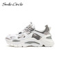 Smile Circle Fashion Chunky sneakers Women shoes Flat Platform Sneaker Lace-up casual Shoes Thick bottom 6cm Ladies Sneaker