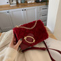 Elegant Female Square Crossbody Bag 2019 Winter New Quality Soft Plush Women's Designer Handbag Chain Shoulder Messenger Bag