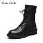 Smile Circle Winter Short Boots Genuine Leather Women shoes 2019 Fashion Keep warm Round toe Comfortable Boots Ladies