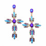 Colorful Cross Earrings For Women Large Big statement Earrings 2019 crystal summer earing red blue fashion jewelry unique trendy