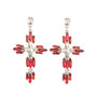 Colorful Cross Earrings For Women Large Big statement Earrings 2019 crystal summer earing red blue fashion jewelry unique trendy