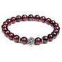 Men Bracelets Natural Garnet Beads Bracelet For Women Red Stone Bracelet Silver-plated Yoga Balance Pulsera Couples Jewelry Gift