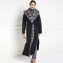 TOPFUR New Real Fur Coat Women Winter Dark gray Nizi Coat With Belt X-Long Silm Nizi Coat With Mink Fur Collar Lapel Collar