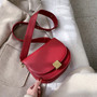 Vintage Fashion Pure Color Saddle Bag 2019 Winter New High Quality Leather Women's Designer Handbag Lock Shoulder Messenger Bag