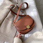 Vintage Fashion Pure Color Saddle Bag 2019 Winter New High Quality Leather Women's Designer Handbag Lock Shoulder Messenger Bag