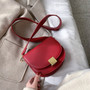 Vintage Fashion Pure Color Saddle Bag 2019 Winter New High Quality Leather Women's Designer Handbag Lock Shoulder Messenger Bag