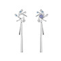 Thaya Design Sterling Silver Firework Earring Drip Oil long Tassel Zircon Stud Earrings For Women Elegant Fine Jewelry Gift