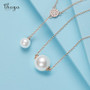 Thaya New Arrival S925 Silver Rose Gold Pearl Necklace Plated 18k 45cm Necklace Pearl Pendant Chain Fine Jewelry For Women Gift