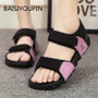 Plus Size Flat Solid Sport Casual Women Sandals Fashion Non-slip Hook & Loop Platform Sandals Beach Student Female Shoes