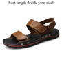 Men Sandals Leather Hook Loop Adjustable Open Shoes Men Fashion Beach Sandals Casual Style Light Men Summer Shoes Size 47 48