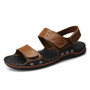 Men Sandals Leather Hook Loop Adjustable Open Shoes Men Fashion Beach Sandals Casual Style Light Men Summer Shoes Size 47 48