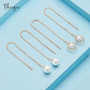 Thaya New s925 silver Pearl Earrings Tassel Rose Gold 9cm Drooping Handmade Pearl Silver Earring For Women 2020 Fine Jewelry Gif