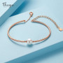 Thaya New arrival Pearl Bracelet Copper Plated 18K Hand made Pearl Rose Gold Bangle Thin Chain Dainty Bangles for women Fashion