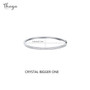 Thaya New arrival Zircon Bracelet&Bangle Simple Copper Plated18K Single Botton Silver Color Bangle Dainty For Women Fashion Gift