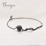 Thaya s925 Silver Meteorite Design Bracelet Volcanic Stone Lack Fallen Track Entanglements Original Design Jewelry for Women