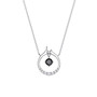 Thaya S925 Silver Round Wheel Concept Necklace Chain Pendant Silver Black& White Zircon Necklace For Women Fine Jewelry Gift