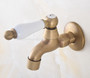 Antique Brass Wall Mount Cold Water Basin Faucet Outdoor Garden Faucet Bathroom Mop Pool Taps Bibcocks zav317