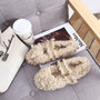 Buckle Strap Fur Flats Women Winter Furry Moccasins Round Toe Female Winter Indoor Shoes Lady Warm Ballerinas Luxury Size 34-39