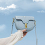 Solid color Saddle bag 2020 Fashion New High quality PU Leather Women's Designer Handbag Lock Flip Shoulder Messenger Bag
