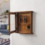 Vintage European Style Wooden Key Storage Cabinet Key Holder Box with Hanging Hooks,  21x6x25cm Letter Rack Key Box Home Decor