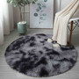Rainbow Colorful Soft Fluffy Carpets Girl Round Hairy Area Rug For Bedroom Decoration Carpet shaggy Bedside Mat Princess Style