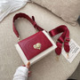 Elegant Female Bow Tote Bag 2020 Fashion New Quality PU Leather Women's Designer Handbag Contrast color Shoulder Messenger bags