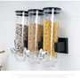 Practical Cereal Dispenser Double Single Dry Food Snack Grain Canister Plastic Storage Tank Kitchen Storage Tool cosas de cocina