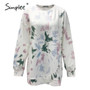 Simplee women's round neck tie dye long sleeve Hoodies Female Casual  fashion autumn winter women  hoodies pullovers sweatshirt