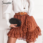 Simplee Elegant polka dot print women mini skirt Streetwear ruffled A-line skirt female Spring summer holiday ladies skirts 2020