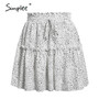 Simplee Casual polka dot mini women skirt High waist A line korean tassel pink summer skirt Sexy ruffle beach female skirts 2019