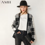 AMII Minimalism Autumn Winter Cardigans For Women 2020 Retro Style Causal Plaid Women's Jacket Female Cardigan Tops 12040779