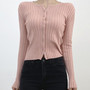 Colorfaith New 2020 Autumn Winter Women's Sweaters V-Neck Buttons Short Cardigans Fashionable Slim Ladies Pink Knitwears SWC249