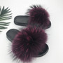 Summer Fluffy Fur Slippers Women Shoes Raccoon Fur Slides Real Fox Fur Flip Flop Flat Outdoor Slippers Casual Female Plush Shoes