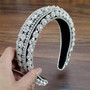 Luxury Sparkly Full Crystal Pearl Baroque Hairband Padded Rhinestone Princess Headband For Women Headdress Birthday Hair Jewelry