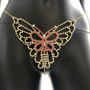 GLAMing Belly Waist Chain Belt Jewelry for Women Gold Sexy Crystal Rhinestone Butterfly Bikini Thong Panties 2020 Body Jewellery