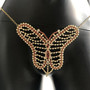 GLAMing Belly Waist Chain Belt Jewelry for Women Gold Sexy Crystal Rhinestone Butterfly Bikini Thong Panties 2020 Body Jewellery