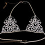 StoneFans Hollow Rhinestone Sexy Jewelry Panties for Women Flower Beach Body Chain Bikini Set Thong and Bra Female Accessories