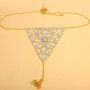 StoneFans Flower Crystal Thong Chain Body Jewelry Women Sexy lingerie for Women Home Panties Adult Shining Trendy Jewellery