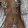 StonFans AB stone Charming Rhinestone Body Chain Jewelry for Women 3 colors Sexy Body Jewelry Bra panties Set Harness Bikini New