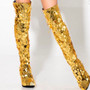 silver/Gold long boot cover Stage Dance Singer Performance Evening NightClub Dance Wear Singer Costumes Mirror lens boot cover