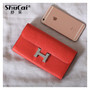 Fashion Genuine Leather Wallets For Women Female Cell Phone Pocket Long Women Purses Lady Coin Purses Card Holder Clutch Bag