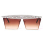 Fashion Zircon Square Rhinestones Sunglasses Women Men Luxury Brand Vintage Crystal Sun Glasses Mirror Pink Black Shades UV400