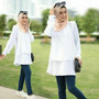 Siskakia Muslim Women Tops White O neck Long Sleeve Solid pudding Blouses Green Fashion Casual Middle Eastern Malaysia Clothing