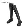 SOPHITINA Comfortable Round Toe Boots High Quality Genuine Leather Square Heel New Hot Sale Shoes Handmade Women's Boots SC414